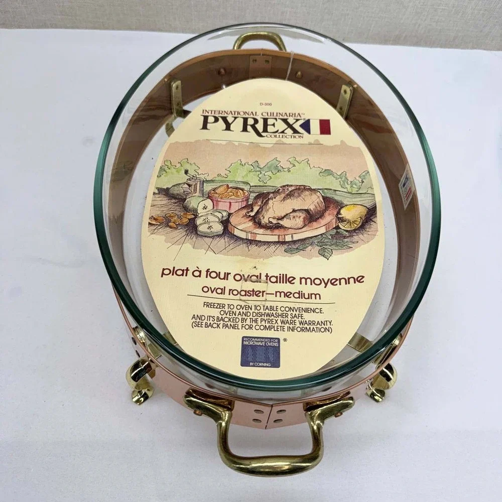 Pyrex International Culinaria Medium Oval Roaster Copper Cradle D-300